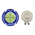 Golf level measurement tool with hat clip and green position markings for score tracking