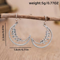 Retro moon pendant earrings for women, alloy geometric drop style in picture colour