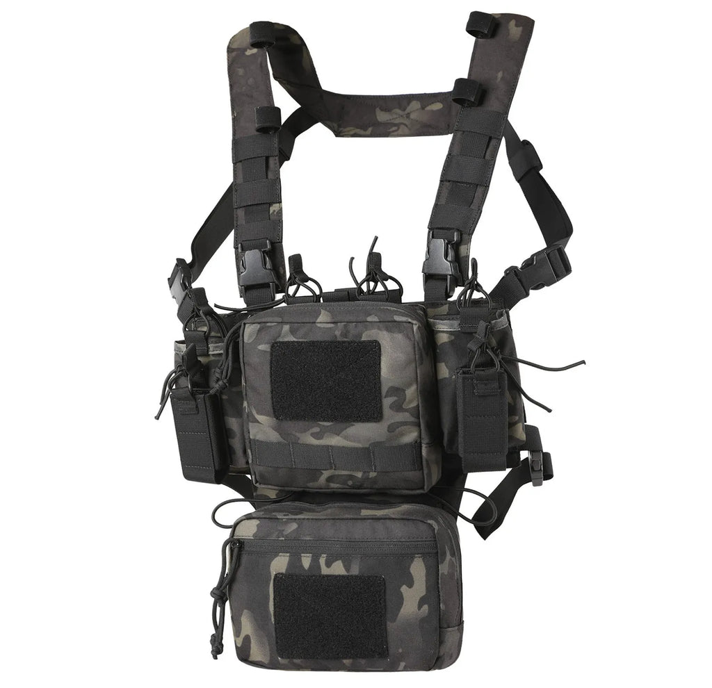 Lightweight tactical chest hanging bag large full set in All Terrain Camouflage 500D nylon with YKK zipper