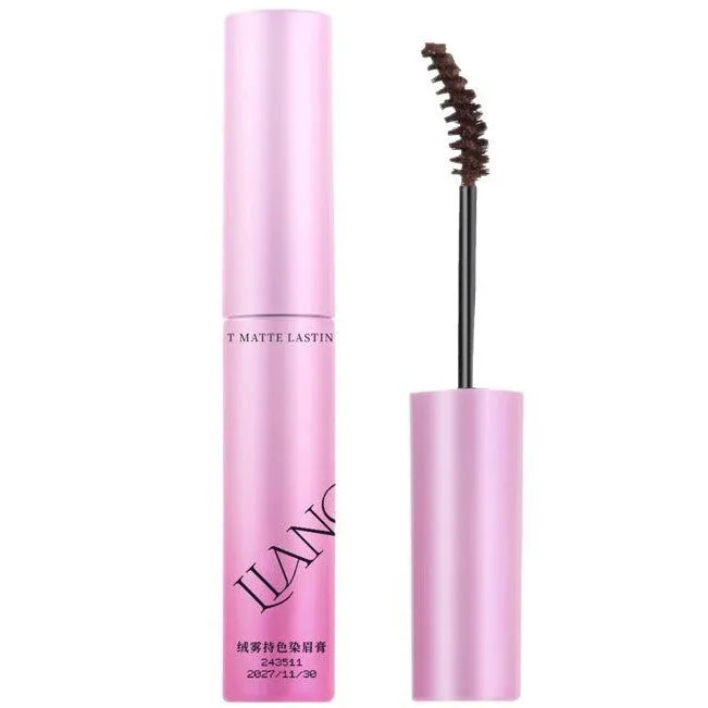 Velvet eyebrow cream in packaging showing four colour options: milk coffee, raw latte, coffee pink latte