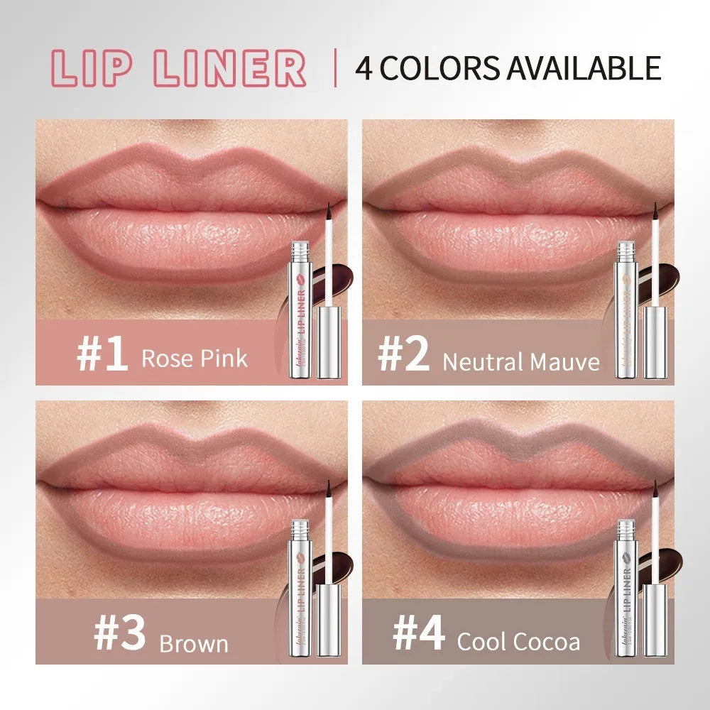 Matte finish pointed toe tear and pull lip liner shown in a Rose Pink colour variant.