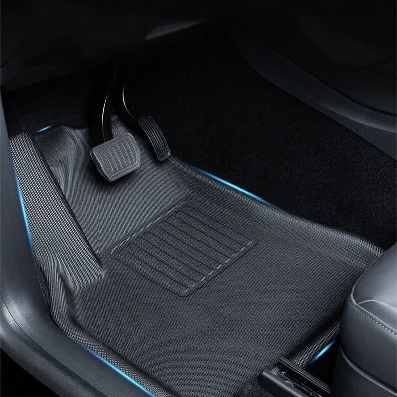 Tesla Model Y TPR floor mats set with storage box and tailbox protection mats