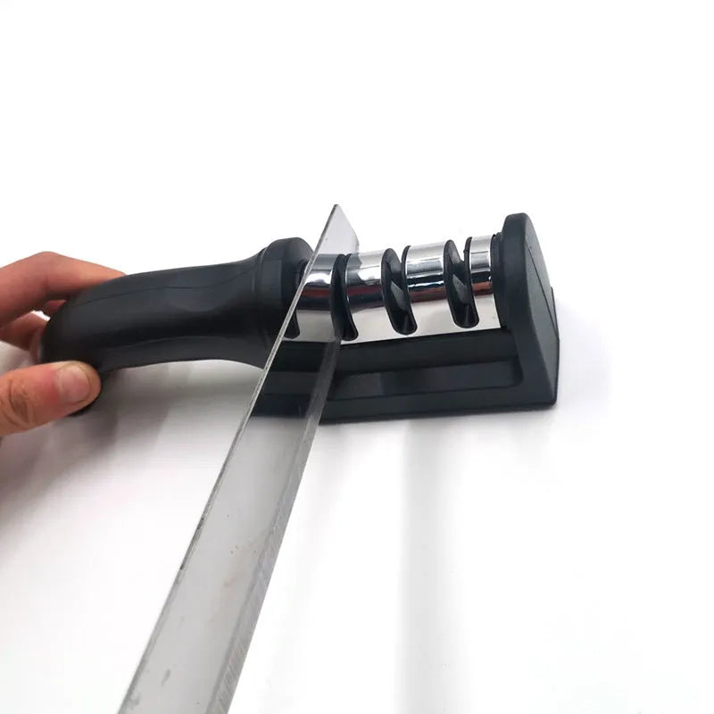 Small plastic manual knife sharpener with fast edged special stone for household kitchen knives, modern simple style