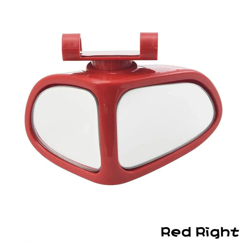 Small round adjustable car reversing mirror with adhesive back, shown in various colours.