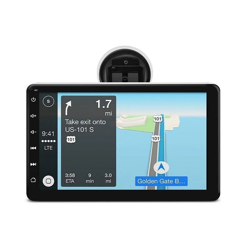 7-inch car GPS navigation system with wireless CarPlay and reversing camera on universal mount
