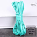 Rolls of PU leather weaving cord in various colours and widths for DIY craft projects.