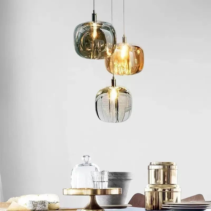 Postmodern crystal chandelier with warm light for corridor or bedroom, small or large size option
