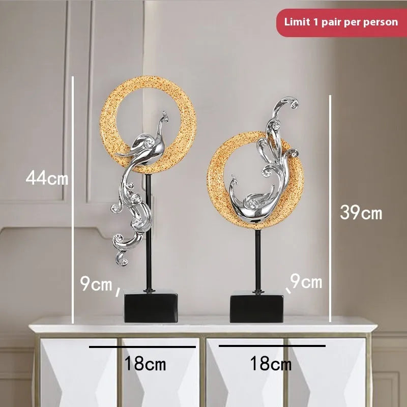 European style synthetic resin phoenix ornament craft in selected colour and size configuration