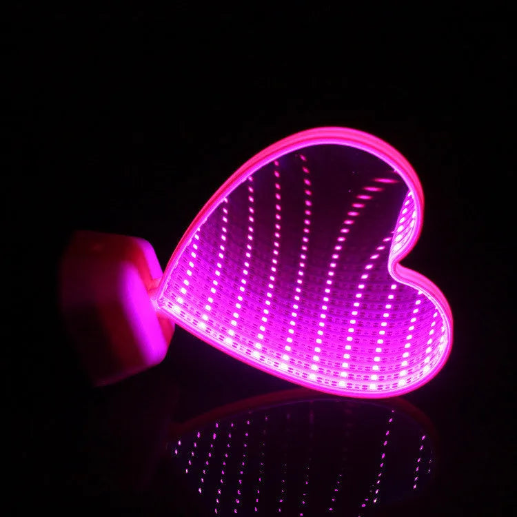 Double-sided plastic love tunnel LED light with rose red illumination measuring 16cm wide