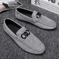 Men's black and grey casual shoes with suede upper and rubber sole