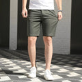 Men's elastic waist fifth pants casual loose fit trousers in polyester fabric