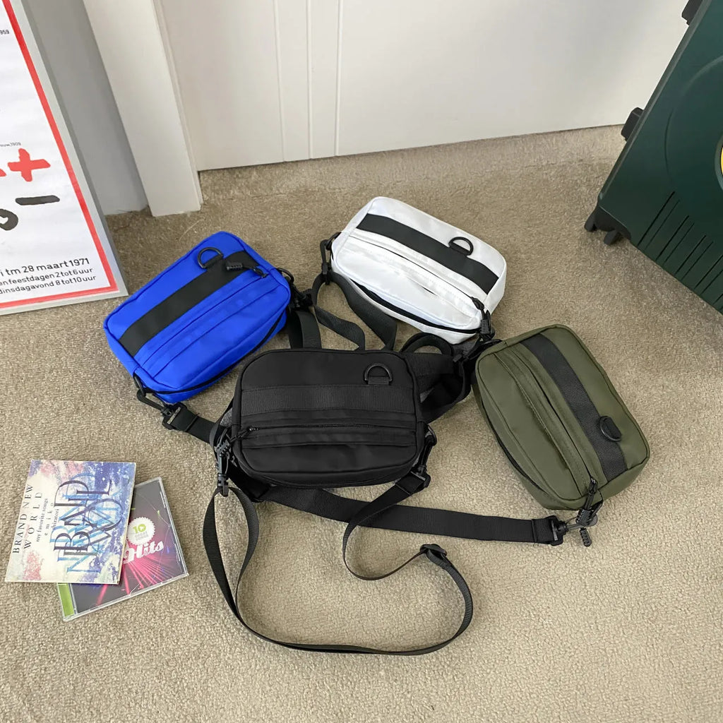 Men's nylon messenger bag in street trend style with crossbody design