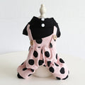Dog clothes couple set with lapel shoulder straps in cloth material showing four-legged and skirt style options