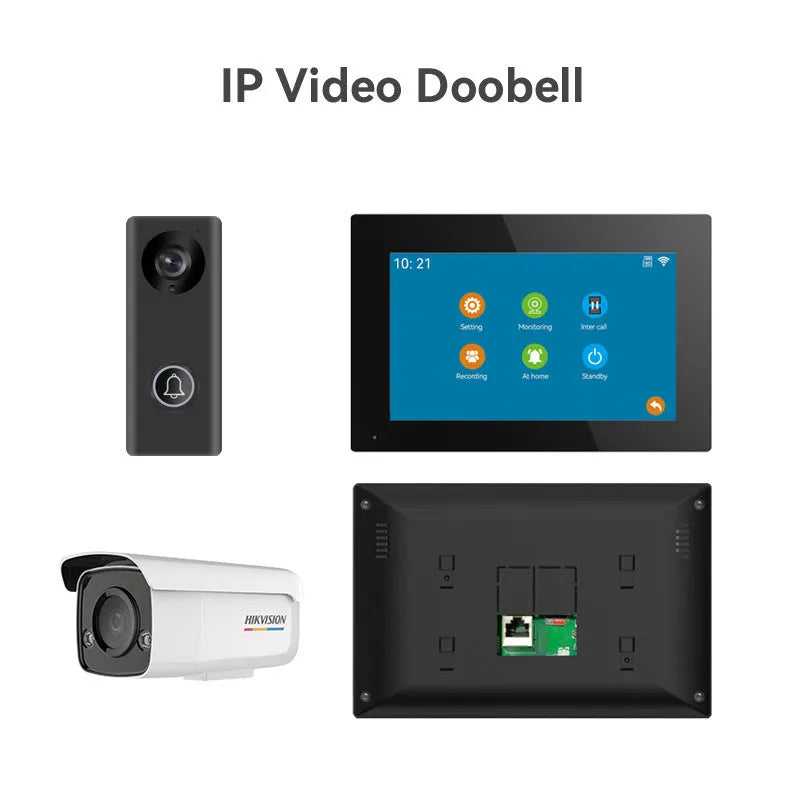 1080P video intercom doorbell system with outdoor camera unit and indoor display monitor