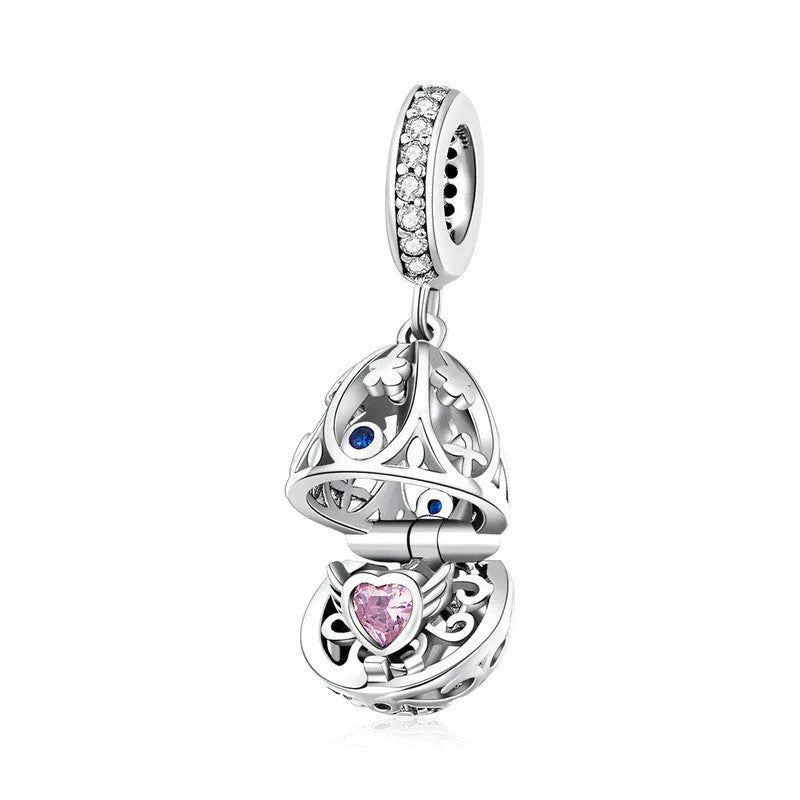 Silver beaded pendant 2.3cm by 1cm electroplated loose bead for jewellery making