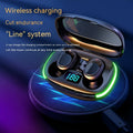 Black Y80 Wireless Bluetooth in-ear earphones with wireless charging case