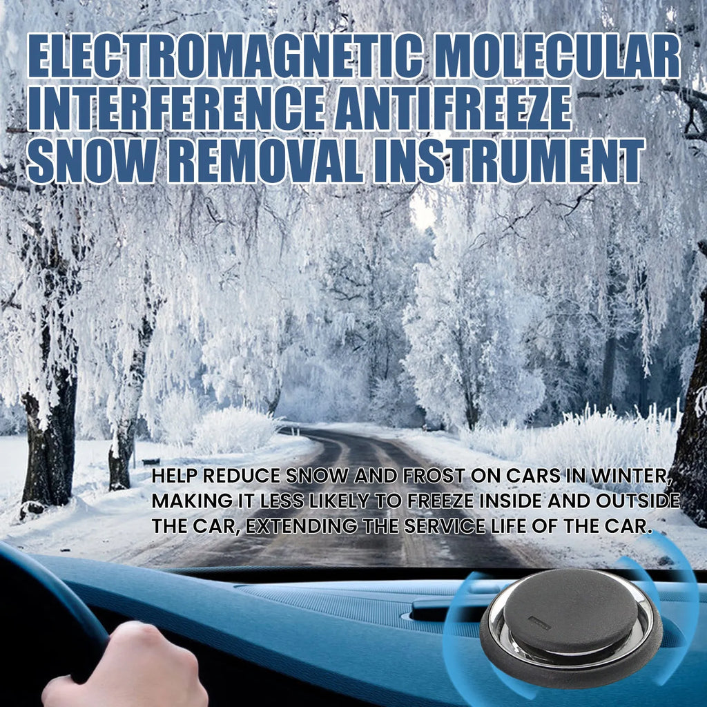 Black portable car deicing instrument for melting ice and snow on vehicle windscreens.