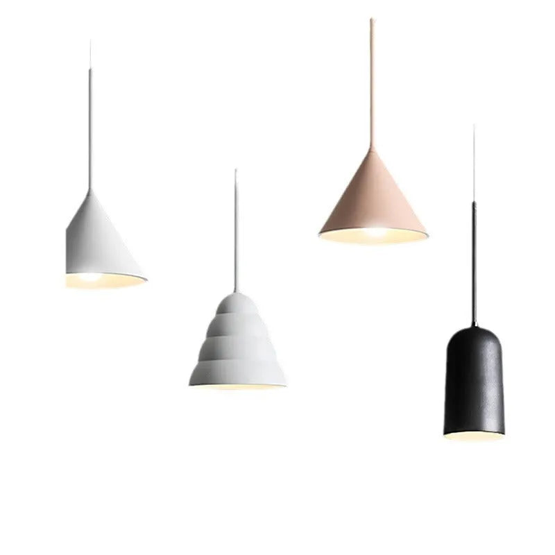 Retro creative hanging line chandelier in A Style Black, White or Pink for living room, dining room, hotel or homestay