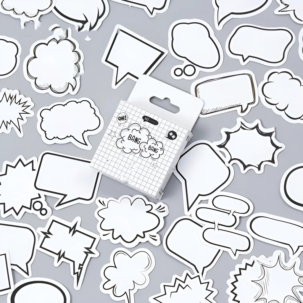 Momo original boxed stickers with black and white bubble design for hand account decoration