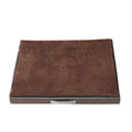 Removable washable memory sponge dog mat in brown, shown next to size options.
