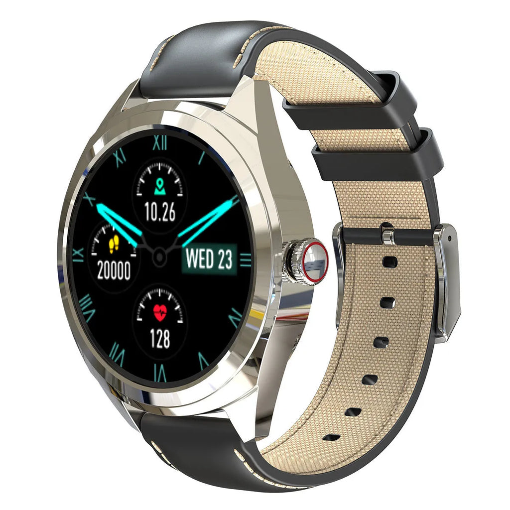 New S82i smart watch with silver silicone strap showing large HD screen and health monitoring features