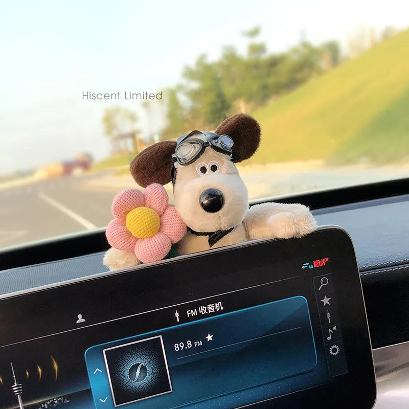 Cotton cartoon pilot dog car seat block decoration doll on vehicle seat