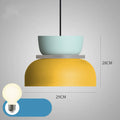 Nordic minimalist iron pendant light with colour matching, 7W warm light bulb included, for bedside or dining room