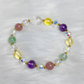 Handmade crystal bracelet with Phoenix Nine Tail Fox animal zodiac charm on adjustable band.