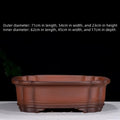 Large antique-style rectangular purple clay flowerpot for garden trees and plants.