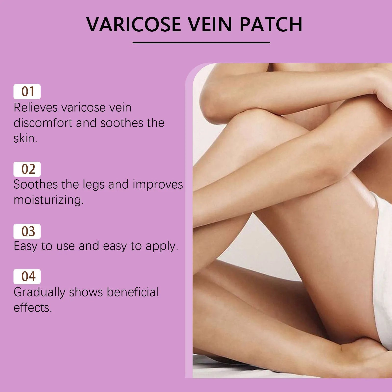 Pack of 4 micro needle patches with Moxa Leaf and Ginger Root active ingredients