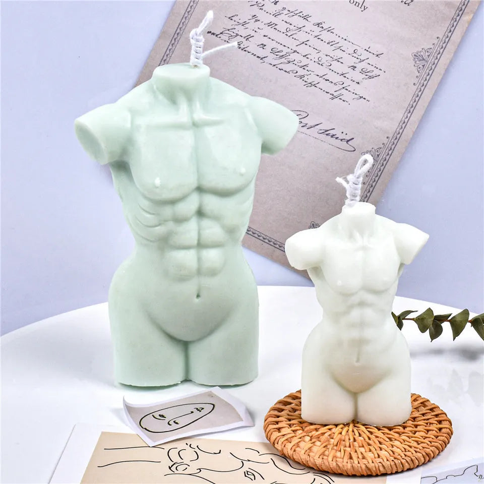 Geometric two-piece silicone mould for making body candles and aromatherapy plasters