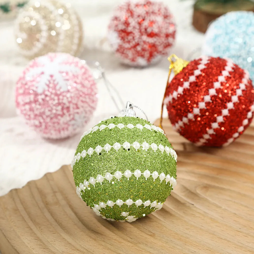 16 pack of 6cm foam Christmas ball tree decorations in European style with pendant