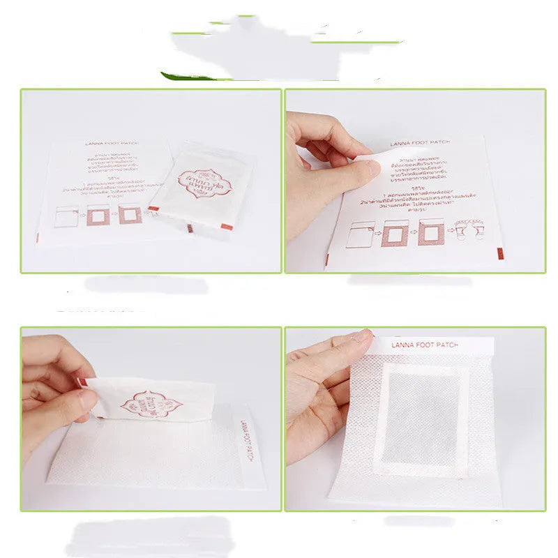 Pack of 10 relieving fatigue foot patches for nourishing foot care