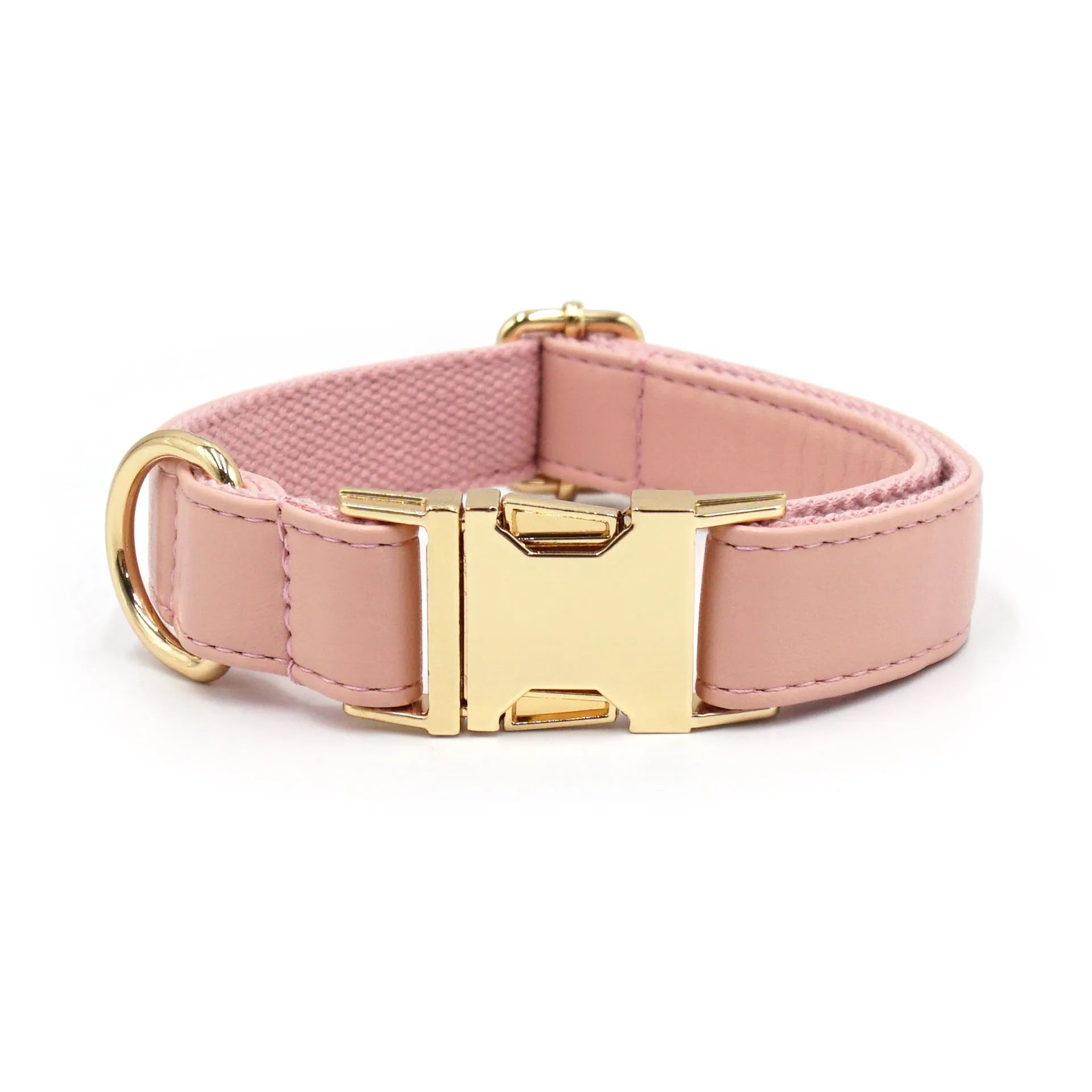 Leather dog collar with colour-blocking velvet trim in caramel on a dark brown base.