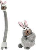 Brown grey yellow squeaky dog toys with plush stuffing and crinkle sound