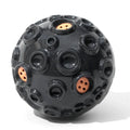 Colourful durable dog chew ball with textured surface and internal squeaker for aggressive chewers