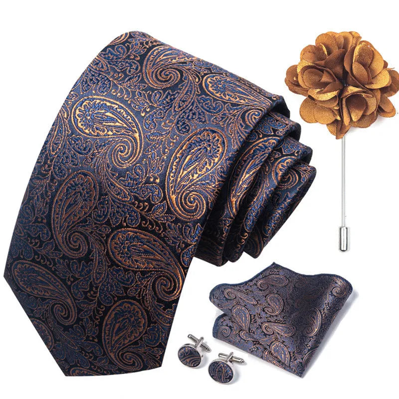 Floral jacquard men's tie and pocket square set with embroidery in one of the colour options from SF263 to SF312