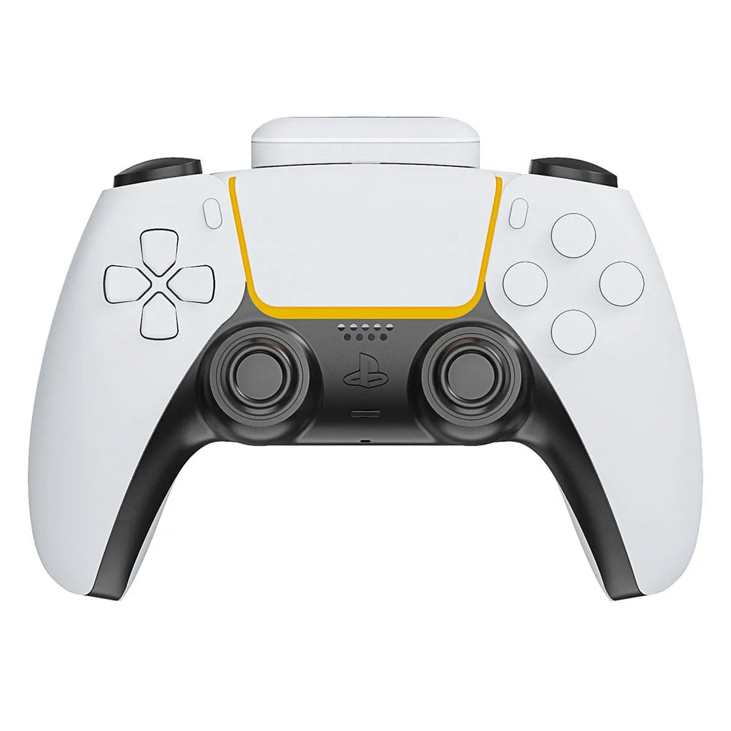 White 1500mAh PS5 controller battery with LED display and outer hanging bag, 8.0 x 4.8 x 2.6cm