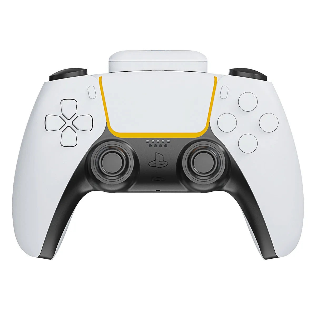 White 1500mAh PS5 controller battery with LED display and outer hanging bag, 8.0 x 4.8 x 2.6cm
