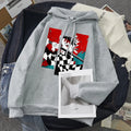 Anime print hoodie for men and women, loose fit, long sleeve, hooded, available in seven colours