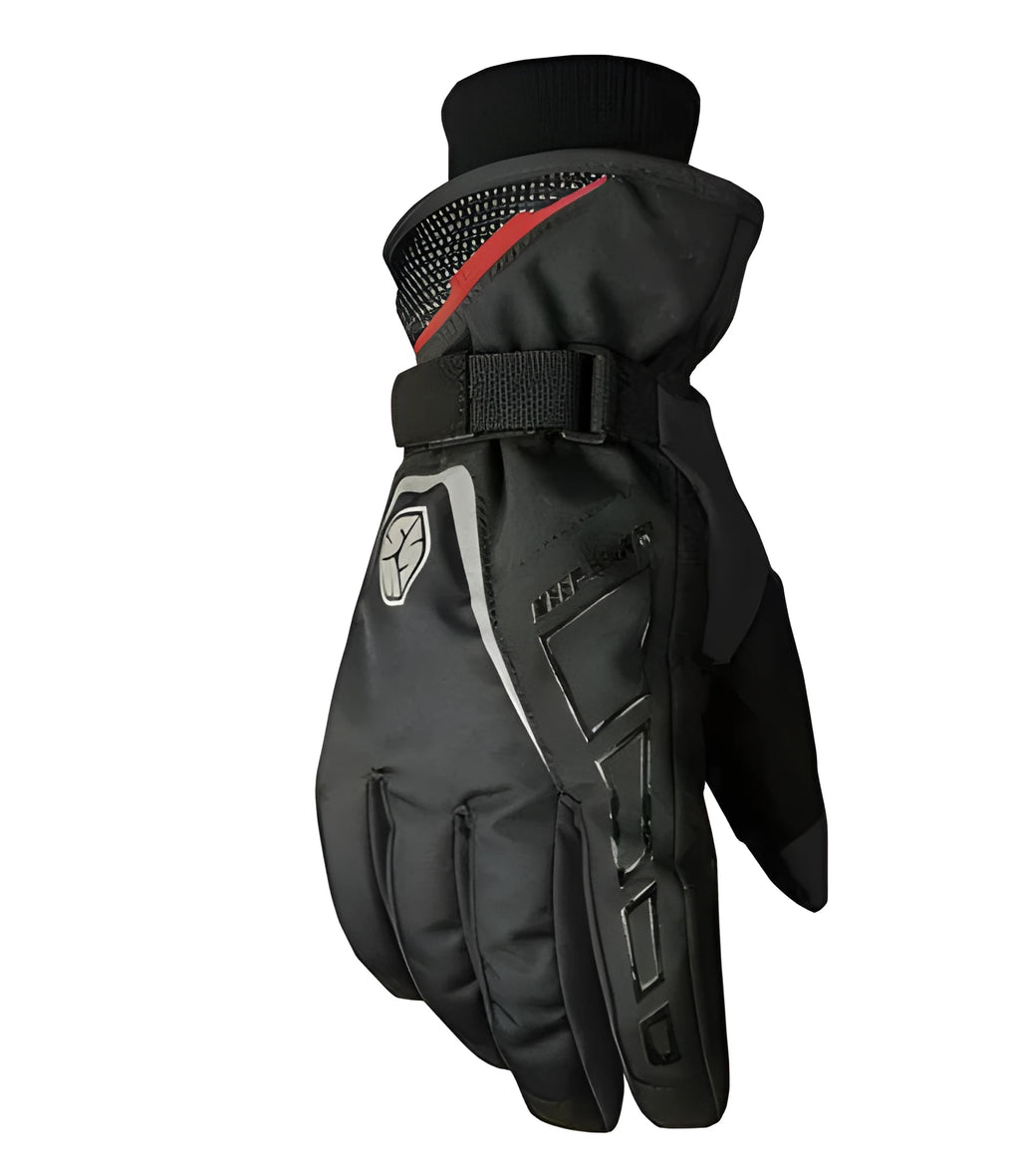 Waterproof cold-proof motorcycle gloves in red, blue, and black, men's sizes M L XL