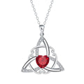 Geometric Celtic knot pendant necklace for women in copper with a choice of electroplated colour finishes.