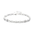 Minority stackable bracelet in polished 925 sterling silver pig nose chain style on white background