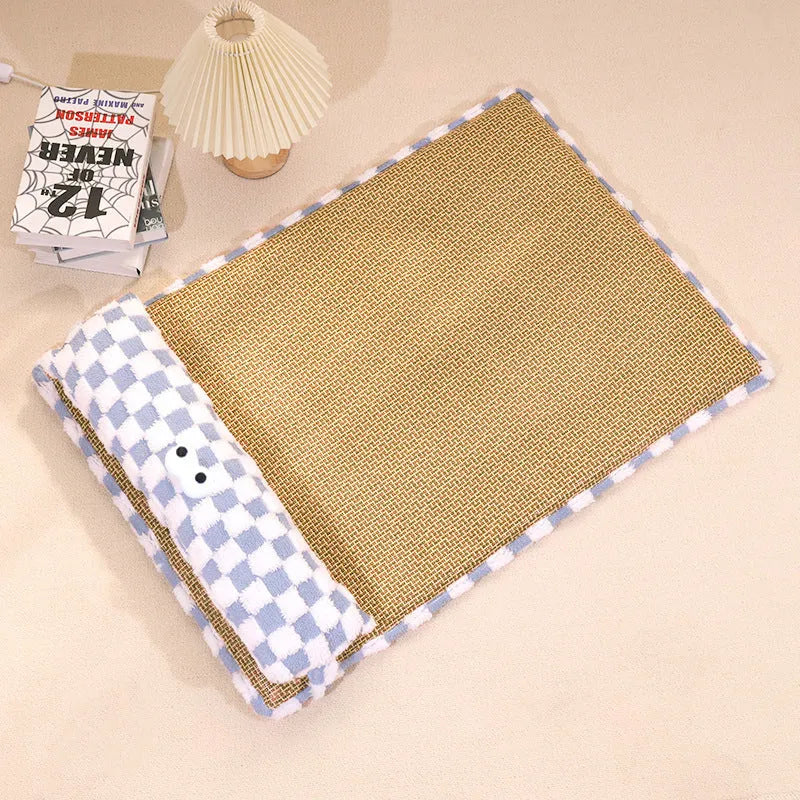 Universal pet cushion L size 70x50cm with removable washable cover in grey colour
