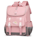 Children's cute sweet princess style backpack in cherry blossom pink, made from polyester, with curved shoulder strap