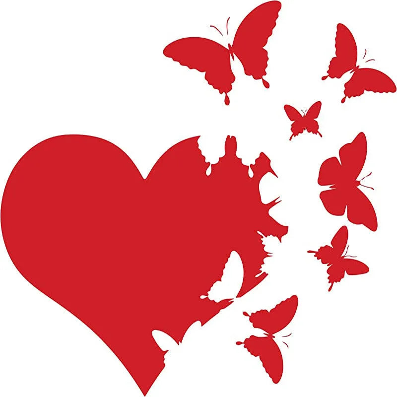 Butterfly design car body sticker in various colours measuring 15cm square