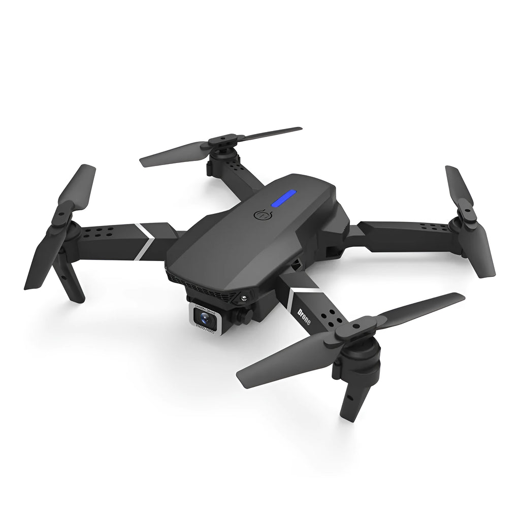 E88 drone aerial photography 4K dual camera foldable arms RC quadcopter black white flight