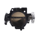 Aluminium throttle body for Honda K20A engine, showing 70mm diameter and black/silver finish options.