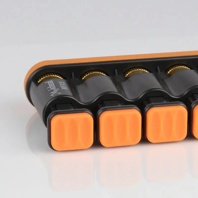 Grey and orange silicone finger trainer with climbing fingerboard design for hand muscle development