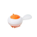 Automatic cleaning pet bath brush with soft gel massage nodes in blue and orange colour options